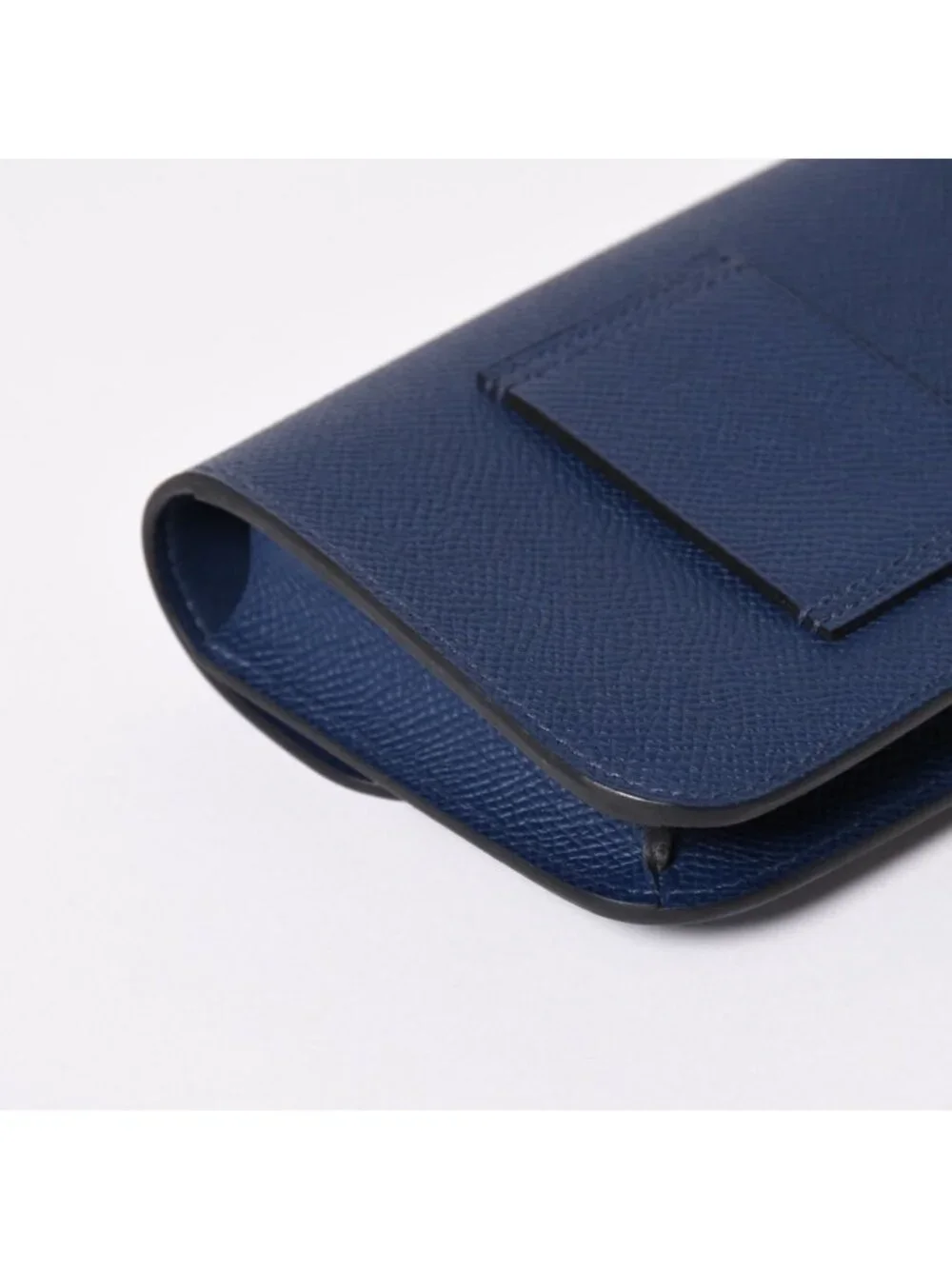 Hermes Constance Slim Bifold Wallet Veau Epsom Navy Pouch Gold